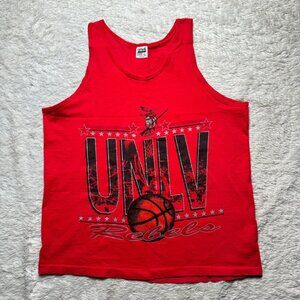 Vintage 1990s UNLV Rebels Tank Top Shirt Size XL Single Stitch Red